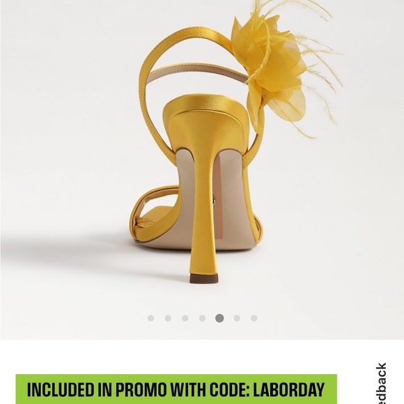 LEANA FLOWER STRAP HEEL size 5.5 sunflower satin sold out in stores - Picture 9 of 10